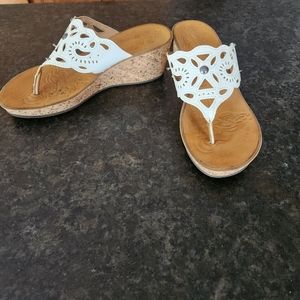 Clark white sandals